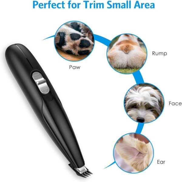 Criacr Dog Grooming Clippers, Electric Cat Dog Paw Clippers, Low Noise Pet Clippers, USB Rechargeable Pet Hair Trimmer, 2 Speed Clippers Dog Grooming for Hair Around Face, Eyes, Ears, Rump, Paws - Image 7