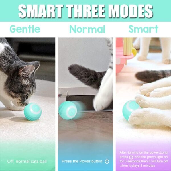 Speedy Panther Quiet Smart Cat Ball Toy Interactive Cat Toys for Indoor Cats Adult Automatic 360° Rotating Kitten Toys with LED Stimulate Hunting Instinct - USB Rechargeable - Image 4