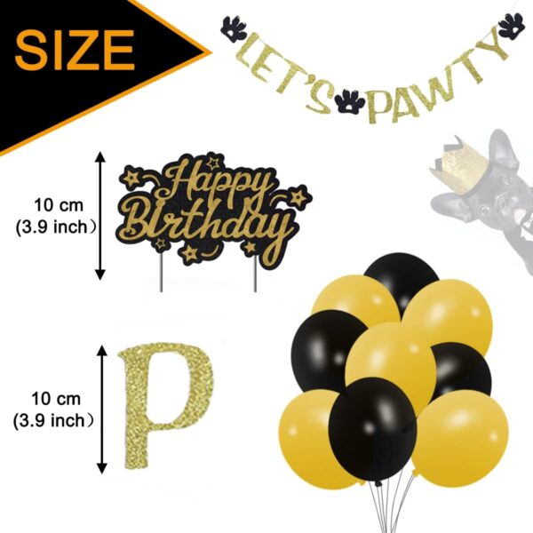 Dog Birthday Party Supplies, Dog Birthday Bandana Hat Set, Dog Birthday Party Decorations wih Happy Birthday Banner Cake Toppers Balloons, Cute Bowtie for Pet Boy/Girl, Party Accessories (20Pcs) - Image 5