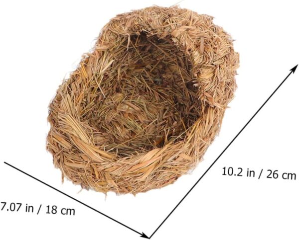 Grass Woven Pet 1pc Straw Pet Bed Bird Grass Bed Woven Straw Hut Critters Hamster Hanging Bed Hamster Sleeping Bed Hideaway Grass Hut Guinea Pigs Hamster House Grass Hammock - Image 6