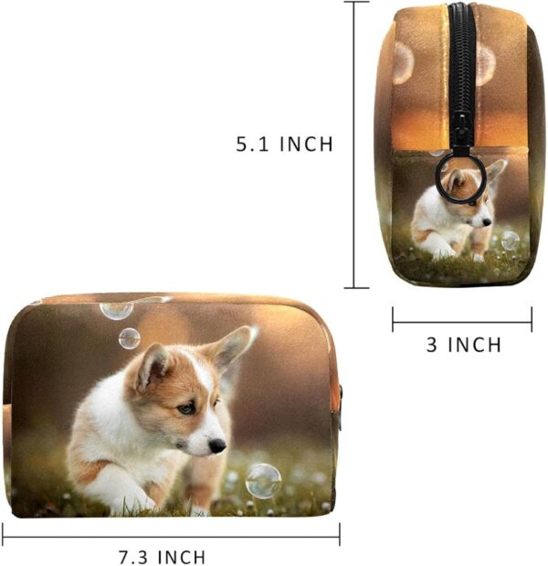 Cosmetic Bag for Women Cute Pet Dog Adorable Roomy Makeup Bags Travel Toiletry Bag Accessories Organizer Cute Gifts 18.5x7.5x13cm - Image 2