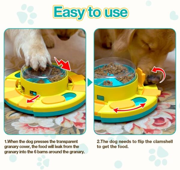 TENGDEE Dog Puzzle Toys, Interactive Dog Toys for Dogs Training Funny Feeding, Dog Treat Puzzle for Small and Medium Dogs, Treat Dispenser for large dogs, Slow Feeder to Aid Pets Digestion - Image 4