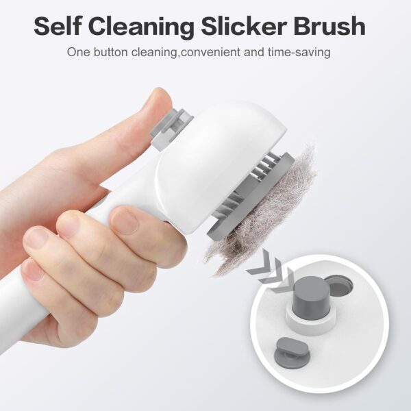 Spray Cat Brush, Self Cleaning Dog Grooming Brush, Easy To Clean, Electric Cat Steam Brush with Wash-free Essence, Remove Static Flying Hair Steam Grooming Brush for Cats and Dogs (White) - Image 3