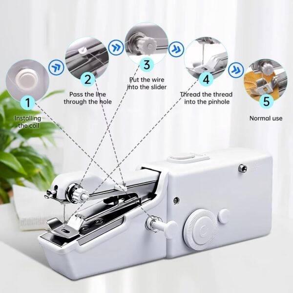 Handheld Sewing Machine,Mini Cordless Portable Electric Sewing Machine with Sewing Accessories for Beginners,Suitable for Kids Cloth Pet Clothes Clothing Curtains DIY Home Travel. - Image 4