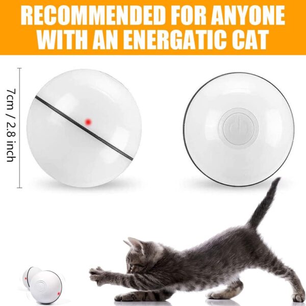 Speedy Panther Smart Cat Ball Toy Interactive Cat Toys for Indoor Cats Adult Automatic 360° Rotating Kitten Toys with LED Light Stimulate Hunting Instinct - USB Rechargeable - Image 8