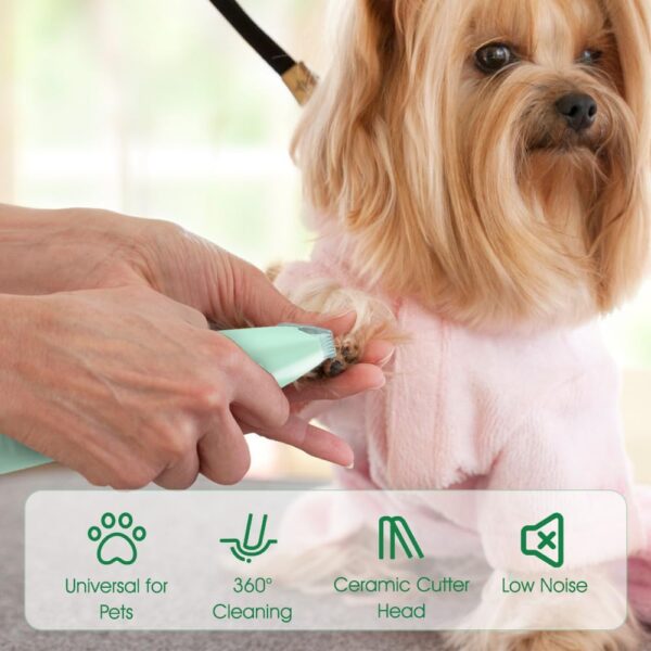 Pet Hair Trimmer, USB LED Mini Electric Dog Grooming Clippers Cordless Clippers Low Noise for Pet Paw Eyes Ears Face Rump - Image 9