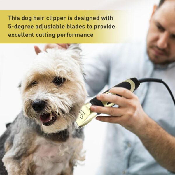 Dog Grooming Kit, Professional Low Noise Cordless Dog Clippers Rechargeable Cordless Hair Trimmer Tool with 4 Limit Brushes Comb and Attachments for Dogs, Cats and Other Pet Hair - Image 2