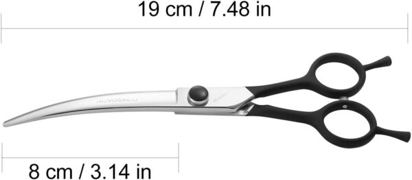 NOVOSACO 7-Inch Curved Dog Grooming Scissors - Professional Dog Grooming Scissors - Pet Grooming Scissors - Two-way Curved Grooming Scissors For Dogs, Cats - Image 3