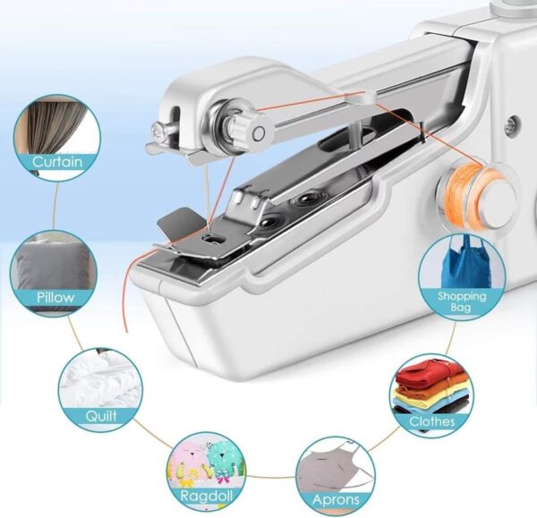 Handheld Sewing Machine,Mini Cordless Portable Electric Sewing Machine with Sewing Accessories for Beginners,Suitable for Kids Cloth Pet Clothes Clothing Curtains DIY Home Travel. - Image 7