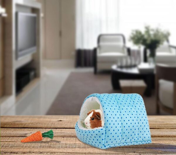 kuivoo Hamster House,Small Pet Bed House,Multifunctional Hanging Sleeping Bed, Small Animal Cage Home,Warm Nest Cave and Hideout for Guinea Pig,Hedgehog Squirrel Rat(21x18*17CM) - Image 6