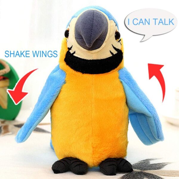 Cutiest Talking Parrot Toy Mimicry Pet Speaking Plush Toy Repeat What You Say Waving Wings Electronic Record Bird Toy Stuffed Animal Interactive Sensory Educational Toy Birthday Xmas Gift - Image 2