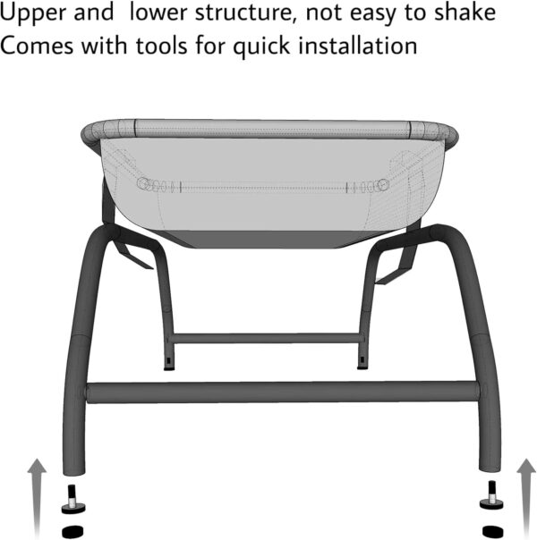 JUNSPOW Cat Bed,43×43×24cm Pet Hammock Bed Free-Standing Cat Sleeping Cat Bed Cat Supplies Pet Supplies Whole Wash Stable Structure Detachable Excellent Breathability Easy Assembly Indoors Outdoors - Image 3