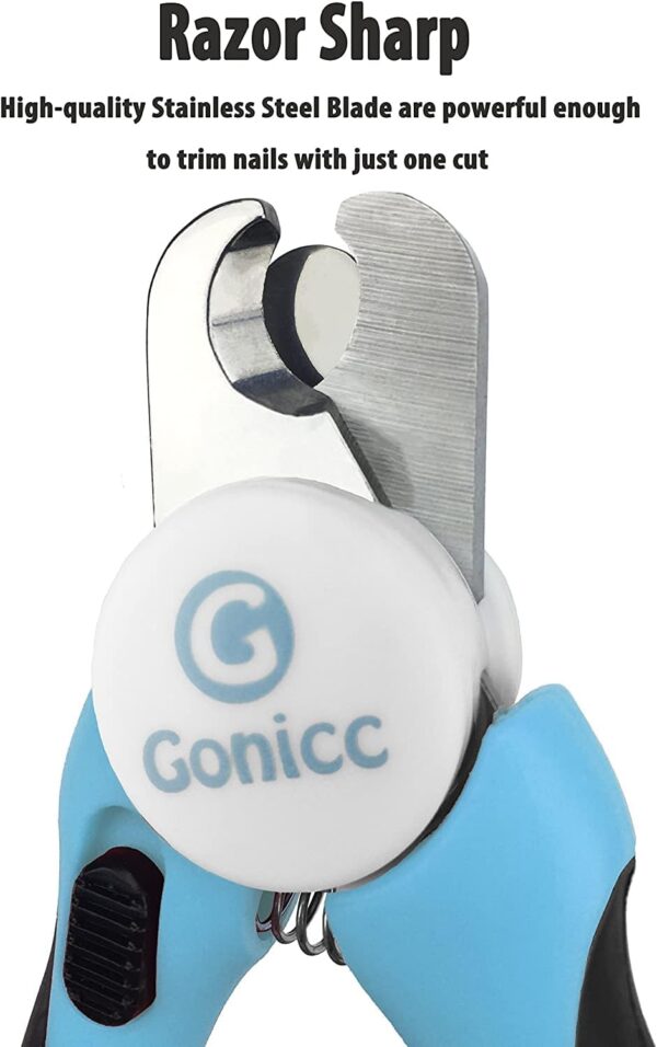 gonicc Dog & Cat Pets Nail Clippers and Trimmers - with Safety Guard to Avoid Overcutting, Free Nail File, Razor Sharp Blade - for Large and Small Animals. - Image 2