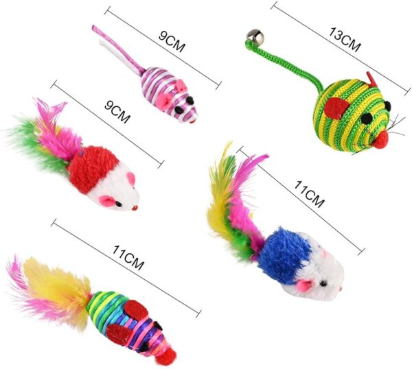 GOLDGE Cat Toys, Kitten Toys for Indoor, 16 Pcs Cat Interactive Toys Includes Cats Catnip, Balls, Mice, Feathers Wand Toys Set Gift for Cat and Kitty - Image 3