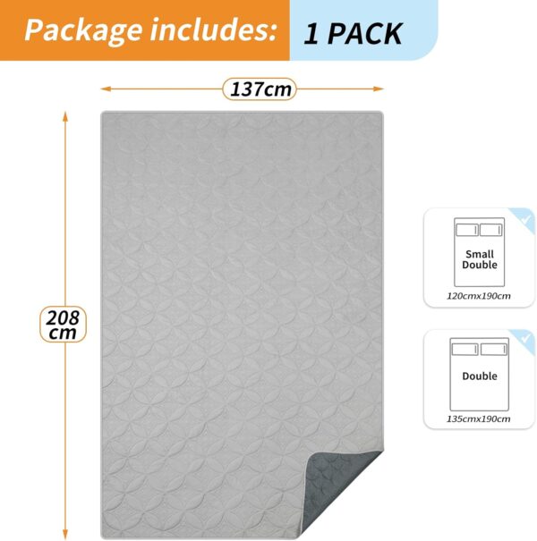 PICK FOR LIFE Waterproof Dog Blanket For Bed, 137cm×208cm Dog Blankets Washable Soft Reversible Puppy Blankets Anti Scratches Dirty for Bed Sofa Furniture (Light/Dark Grey) - Image 4