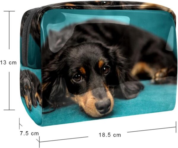 Cosmetic Bag for Women, Adorable Roomy Makeup Bags Travel Water Resistant Toiletry Bag Accessories Organizer, Dog Animal Black Pet - Image 5