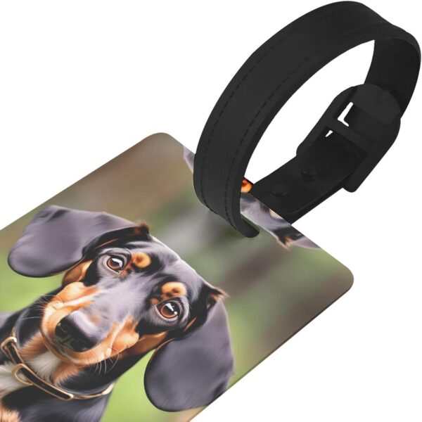 Mqgmz Dachshund Weiner Pet Dogs Print Suitcase Tag Luggage Tags Labels,Instrument Leather Bag Case Tags Travel Accessories - Image 3