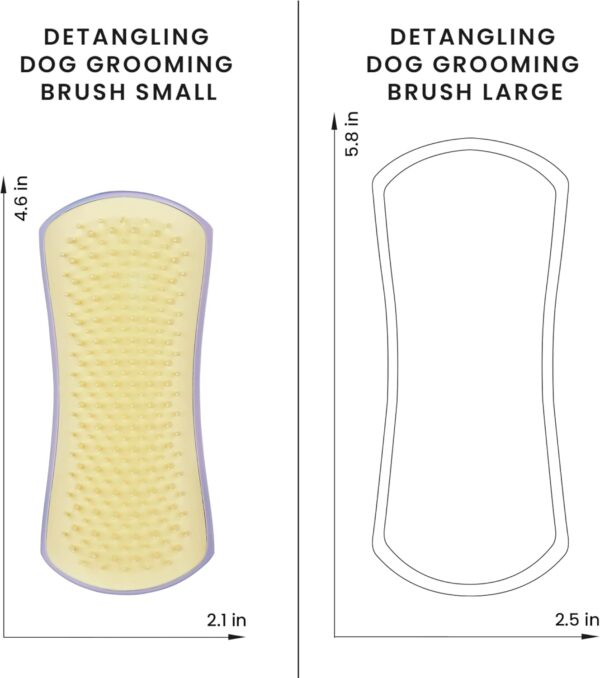 Tangle Teezer | Pet Teezer | Small Detangling and Dog Grooming Brush | Dry Brush or Dog Bath Brush | Lilac & Yellow - Image 5