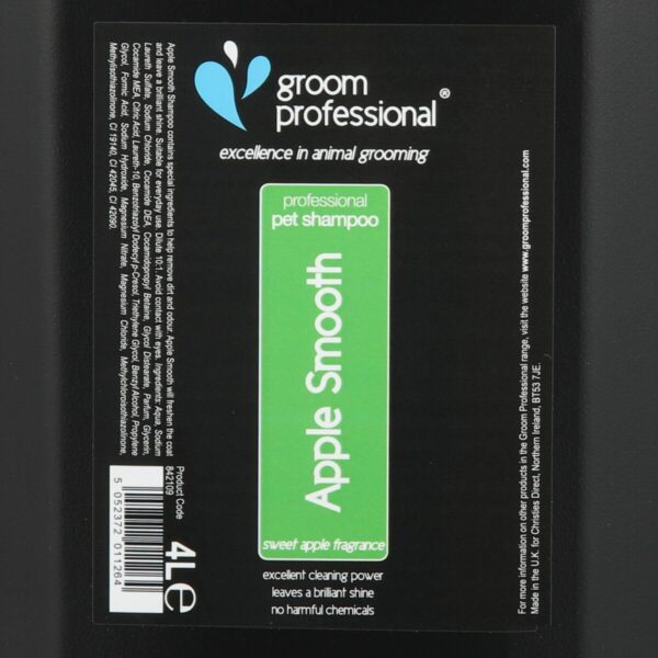 GROOM PROFESSIONAL Apple Smooth Dog Shampoo - Dog Shampoo for Sensitive Skin - Dog Shampoo for Itchy Skin - Deep Cleansing Shampoo for Dogs - Leaves the Coat Shiny & Clean - Apple Scent, 4 Litre - Image 2