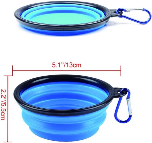 ZUOFENG Collapsible Travel Silicone Dog Cat Bowl Portable Pet Food Water Bowl, Feeding trough Portable Drinking Water Drinker with Water Hook, Easy to Carry, Save Space.（1 pcs） - Image 2