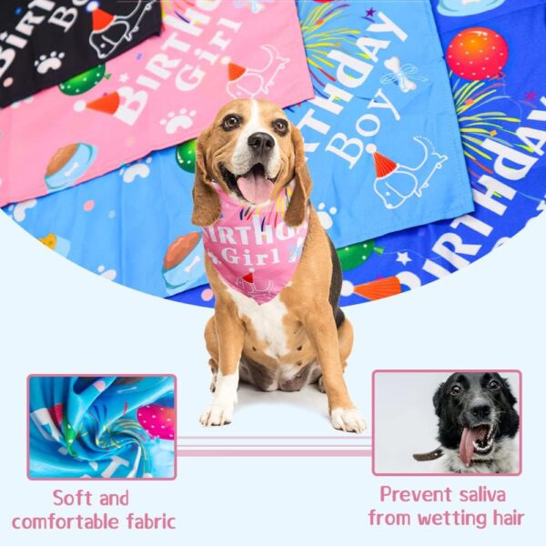 Dog Birthday Bandana Large Breed Girl & Boy, Soft Dog Triangle Scarf Bib Accessories, Washable Adjustable Pet Kerchief, Party Supplies for Small Medium Cats Pets (Pink) - Image 3