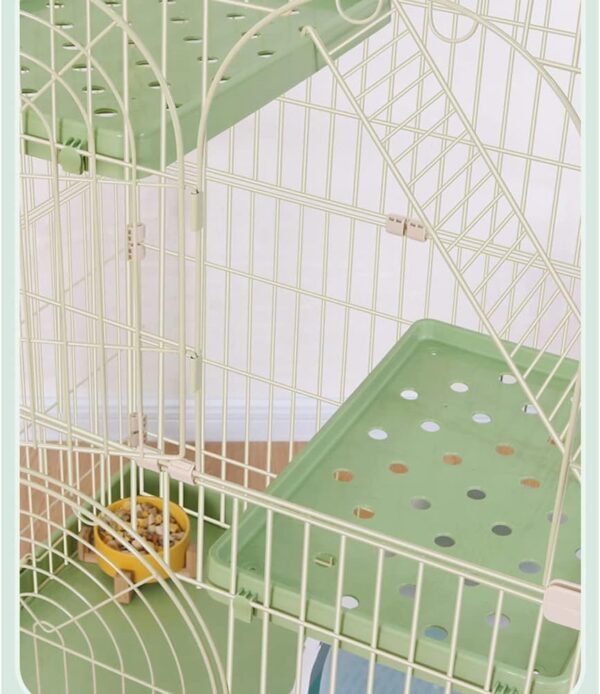 3-Tier Cat Home Cat Cage Playpen,Cat outdoor enclosure Cat kennel Cat Houses in Pet Supplies Training Play, Small Animal Cage, 2 Entrances, 76 x 50 x 90 cm, Green - Image 6