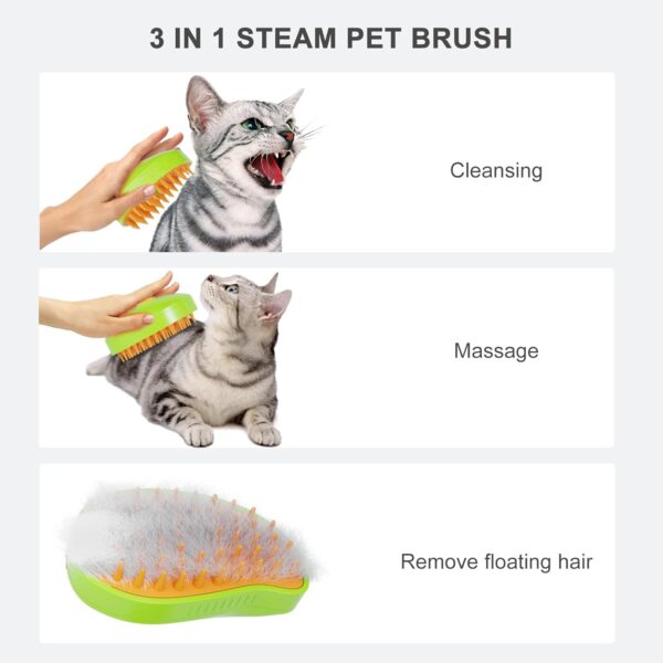 Hodlvant Pet Grooming Brush,Anti Flying Hair Pet Hair Brush for Removing Tangled Hair, Rechargeable Steamy/Massage/Grooming Comb, Silicone Pet Hair Self Cleaning Beauty Brush for all Cat Dog - Image 9