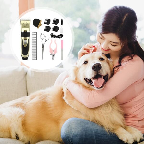 Dog Grooming Kit, Professional Low Noise Cordless Dog Clippers Rechargeable Cordless Hair Trimmer Tool with 4 Limit Brushes Comb and Attachments for Dogs, Cats and Other Pet Hair - Image 4