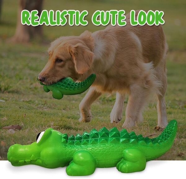 Speedy Panther Squeaky Dog Toys, Rubber Crocodile Indestructible Dog Toys for Small Medium Large Dogs, Puppy Chew Toys, Dog Birthday Present - Image 8