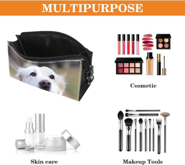 Cosmetic Bags for Women, Makeup Bag Travel Toiletry Bag Accessories Organizer, Golden Retriever Animal Dog Pet - Image 5