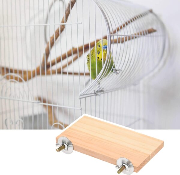 NAUZE 2Pcs Bird Platform Pet Platform Climbing Platform Bird Cage Accessories Wooden Stand Rest Place for Small Animals - Image 5