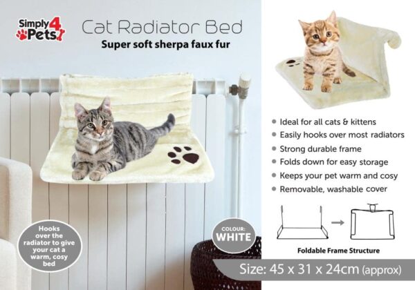 SIMPLY 4 PETS Quality Pet Products Soft Washable Radiator Cat Bed Specially Made For Cats - Image 5