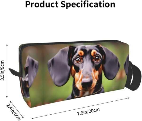 KoNsev Dachshund Weiner Pet Dogs Travel Toiletry Bag For Men&Women Accessories Organizer, Tiny Coin Purse Wallet, Little Pouch, Dachshund Weiner Pet Dogs, One Size - Image 3