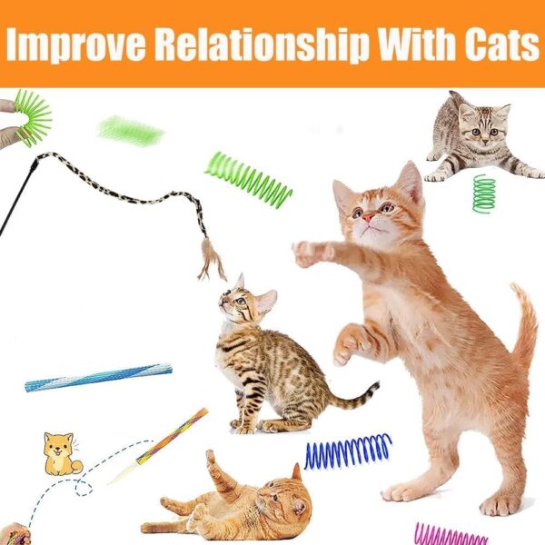 22 Pcs Cat Toys for Indoor Cats Adults Interactive Kitten Toys Cat Tunnel Mouse Feather Teaser Wand Spring Toy - Image 6