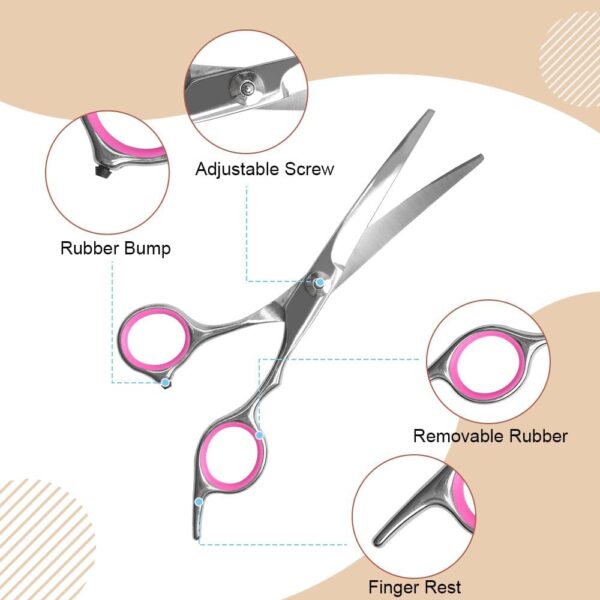 Dog Curved Scissors, 6" Curved Cat Dog Grooming Scissors Stainless Steel Dog Cat Hair Cutting Eye Trimming Scissors Up Curved for Dog Grooming Family - Image 2