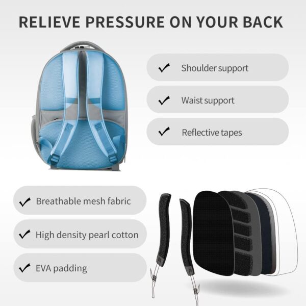 PETKIT Cat Backpack Carrier with Inbuilt Fan & Light, Breathable Bubble Capsule Pet Backpack Carrier with Window fr Cats Puppies Dogs, Airline Approved, Lightweight Rucksack fr Hiking, Walking,Travel - Image 7