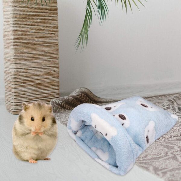 UKTYUAS Guinea Pig House Bed Hamster Bed Winter Warm Pet Bed Collection small pet bed accessories, Washable Small Pet Animals Cave Bed-Blue - Image 9