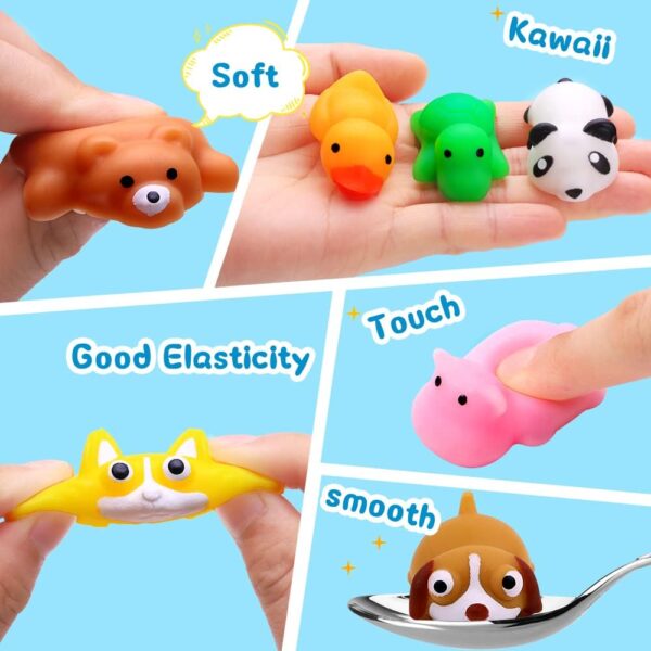 DIYDEC 18pcs Mochi Squishy Toys, Mini Jungle Animals Squishies Soft Squeeze Fidget Toys Kawaii Stress Relief Toys Party Bags Fillers for Boys Girls Birthday Party Favors - Image 3