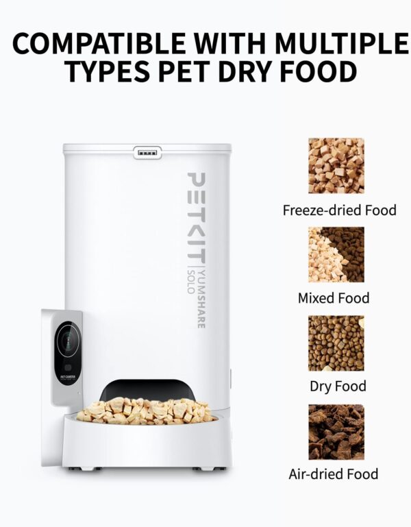 PETKIT Automatic Cat Feeder with Camera, 1080P HD Video with Night Vision, 2-Way Audio, 3L Auto Cat Feeder with Battery-Backup, Low Food & Blockage Sensor, App Control Cat Food Dispenser - Image 9