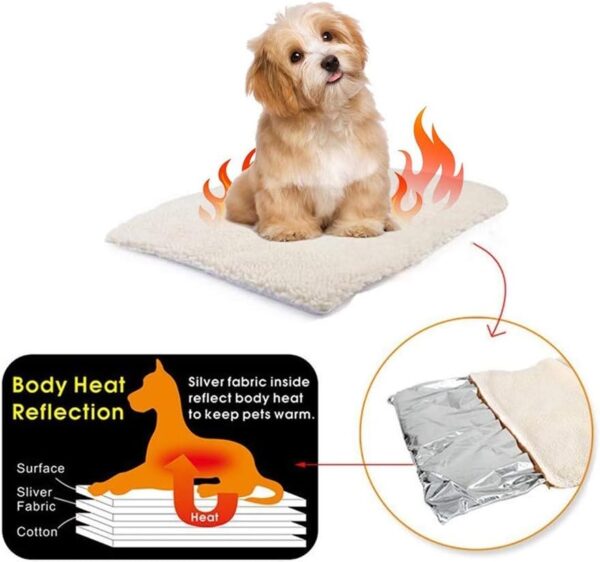 Self Heating Pet Pads Pet Blanket for Cat/Dog,Pet Heating Pad,Self Warming Cushion Mat for Cats Dogs,Self Heated Cat Dog Bed/Pet Thermal Mat Blanket ecological, 60x45 cm - Image 3