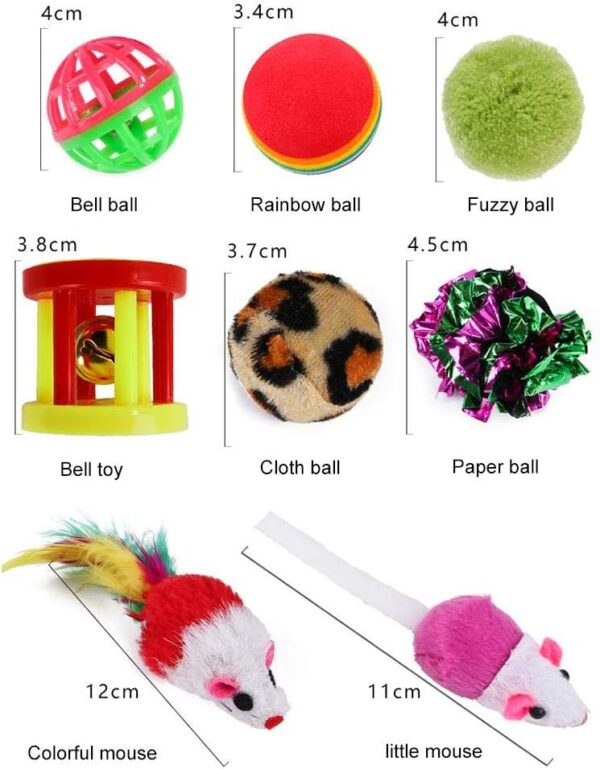 WeFine Cat Toys 20Pcs Kitten Toys Cat Interactive Toys Set for Indoor Cats - Image 6