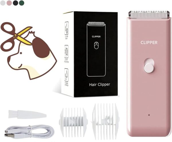 Dog Clippers Pet Grooming Clippers Kit Low Noise Shaver Portable Electric USB Rechargeable Cordless Trimmer for Dogs,Cats and Other Pets, Pink - Image 2