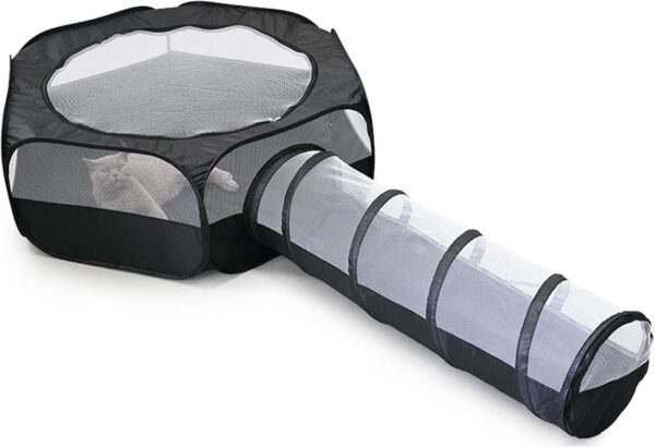 Cat Tunnel & Cube Toy For Small Pet Hideaway Tunnel Playtent Toy Durable Dog Sleeping Tunnel Playtent Cat Indoor Playpen Pet Playpen Foldable Pet Playpen Pet Supplies - Image 7