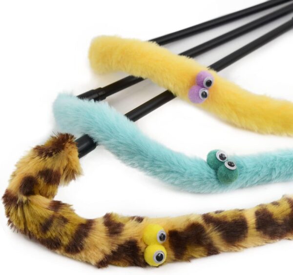 Cat Feather Toys, Interactive Cat Teaser Wand with Bells and Feather, Cat Toys for Indoor Cats Kitten Interactive Training - Image 4