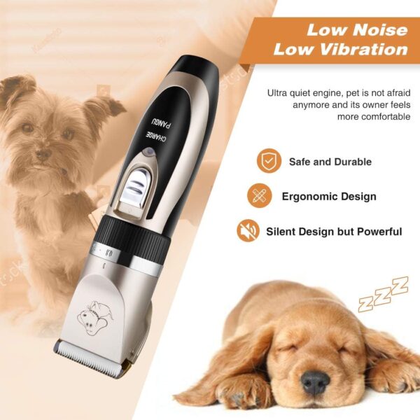 Dog Clippers Professional Pet Grooming Kit Low Noise, Rechargeable Pet Shaver Cordless Silent Dog Hair Trimmer with Scissors Comb Best Hair Clipper for Dogs Cats Pets - Image 5