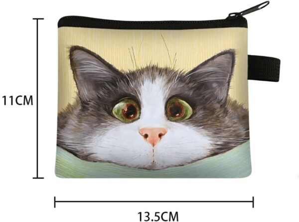 FAVORTALK Cash Bag Cute Cat Gifts Bank Bag for Cash Passports Notary Supplies Medicine Valuable Storage Bag Small Purses for Women with Zip, 13812 - Image 2