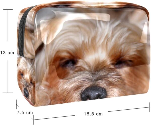 Cosmetic Bag for Women, Adorable Roomy Makeup Bags Travel Water Resistant Toiletry Bag Accessories Organizer, Dog Animal Yorkshire Terrier Pet - Image 5