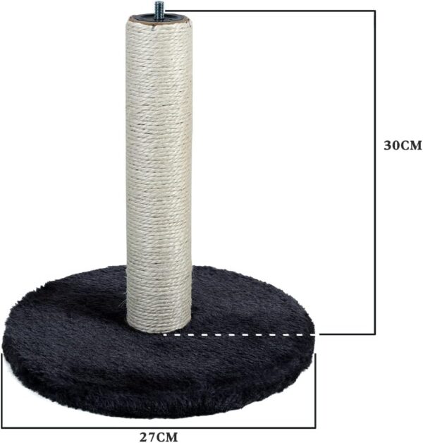 Cat Scratching Post 30cm for Small Kitten with Sisal Rope, Feather & Hanging Toy Ball – Cat Scratcher Board for Cats Indoor Play with Dangling Ball and Covered with Soft Smooth Plush (Grey) - Image 2