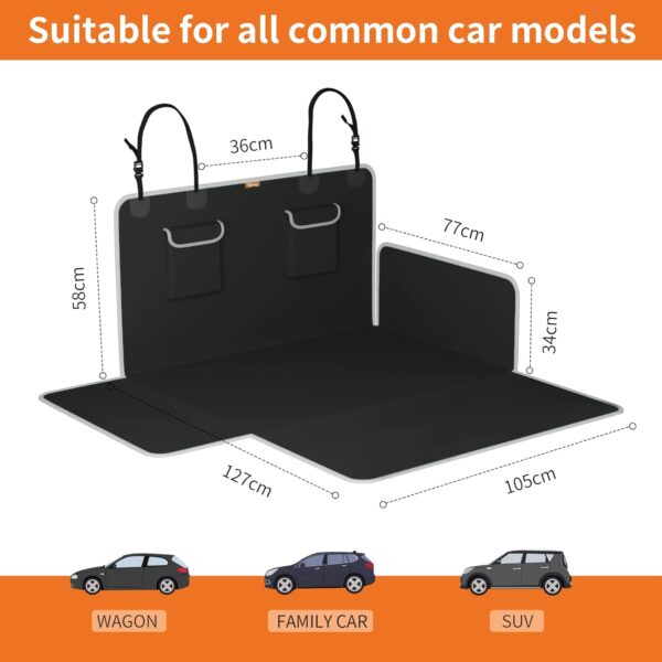 Toozey Car Boot Protector - Universal Nonslip Liner Protector with Side Protection and Bumper Protection, Waterproof & Antifouling, Robust Dog Car Boot Cover, Easy to Clean - Black - Image 2