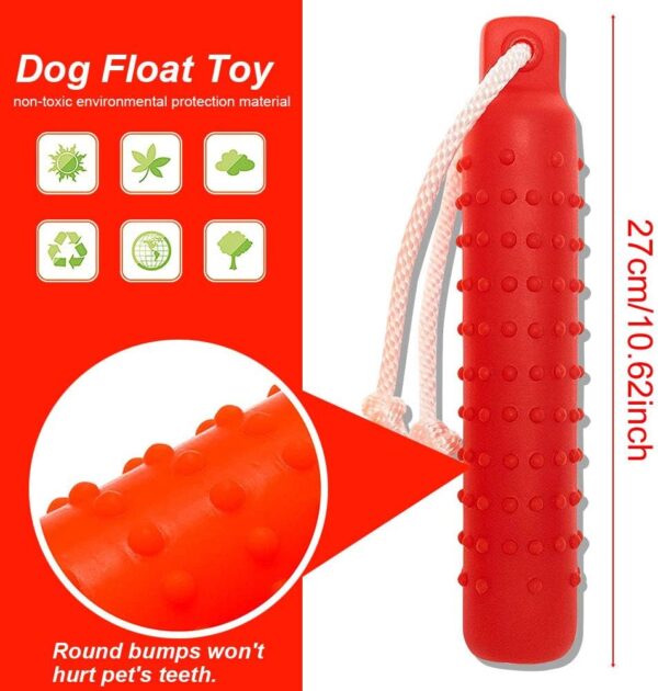 Horolas Dog Training Dummy, Floating Dog Water Toy for Water Fetch Play and Training, Natural Rubber Dog Chew Toys Dog Brushing Stick for Dental Care & Teeth Cleaning - Image 2